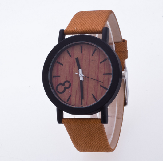 Reloj Retro Unisex con Correa de Cuero PU Efecto Madera - Image 3
