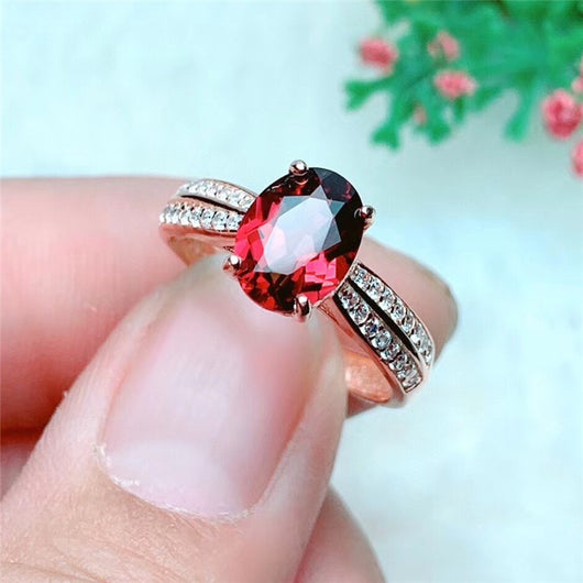 Anillo de Granate Natural en Plata 925 para Mujer - Image 10