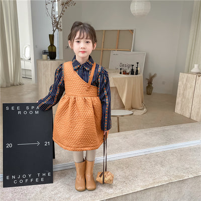 Vestido Dos Piezas Niña Fleece Floral con Tirantes Elegantes - Image 9