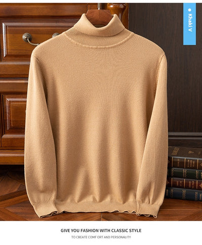 Suéter Cuello Alto para Hombre Otoño Invierno - Abrigo Interior Versátil - Image 27