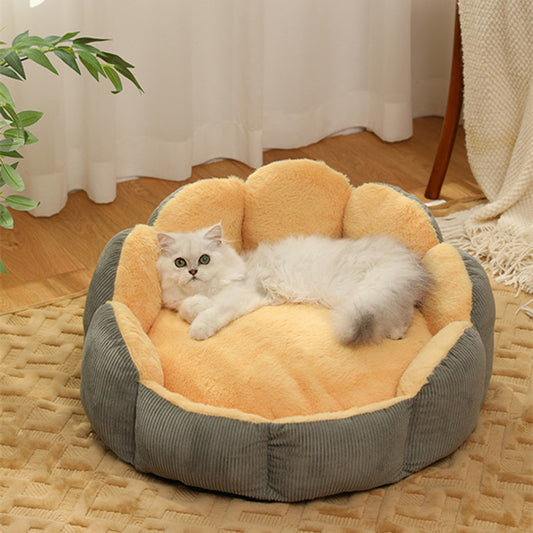 Cama Nido para Gatos con Cojín Acolchado Desmontable y Lavable