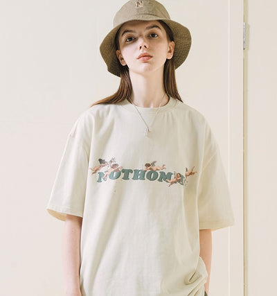 Camiseta Suelta Estampada de Manga Corta y Cuello Redondo - Image 9