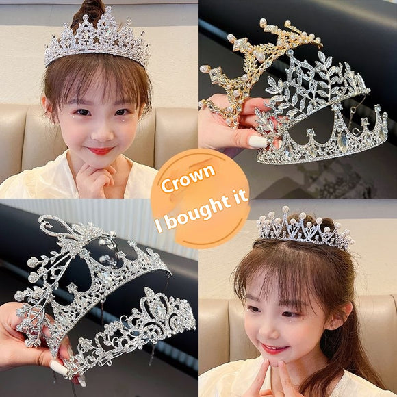 Corona Tiara para Niñas con Clip de Pelo - Accesorio de Princesa