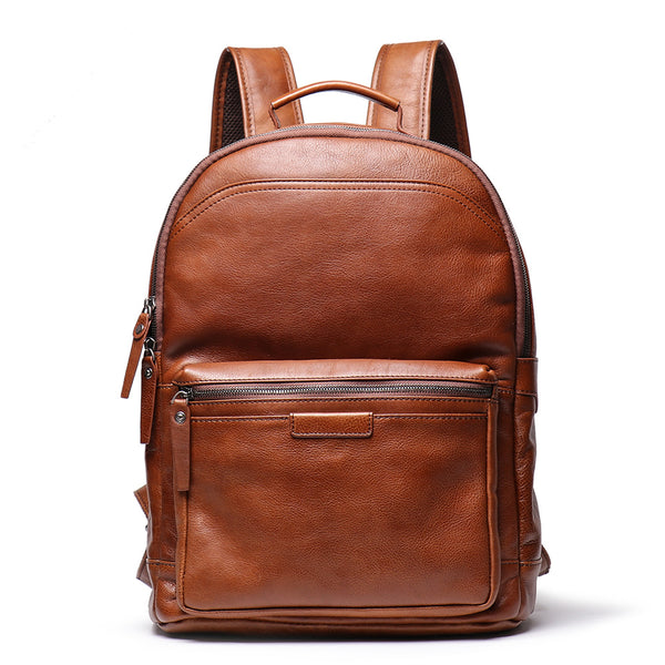 Mochila de Cuero Curtido al Vegetal - Estilo Retro Europeo de Gran Capacidad