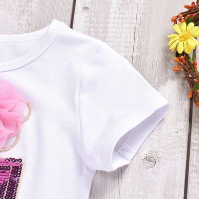 Conjunto Infantil con Top Bordado de Lentejuelas y Falda de Cuero Elástico - Image 13