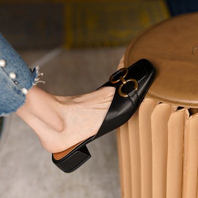 Pantuflas Tipo Mocasín con Tacón Grueso y Detalle Horsebit para Mujer - Image 11