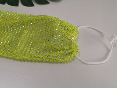 Rose red mesh decorative mask adorned with sparkling rhinestones, featuring a hanging ear design for women. - Image 9