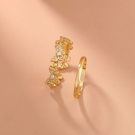 Anillo Ajustable de Latón con Mariposa de Circonia - Image 2