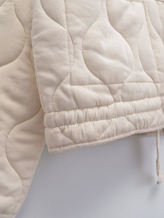 Chaqueta Retro Americana de Algodón con Cuello Tipo Polo y Diseño Rombo para Mujer - Image 15
