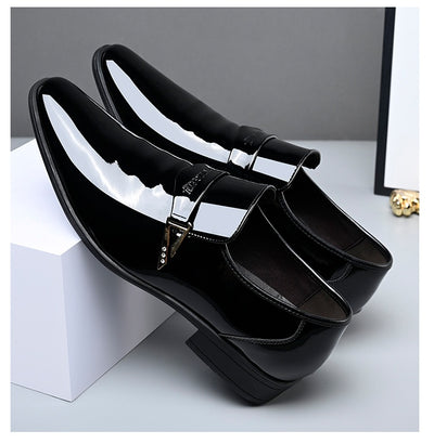 Zapatos Casuales de Cuero para Hombre Estilo Británico Clásico con Punta Afilada - Image 14