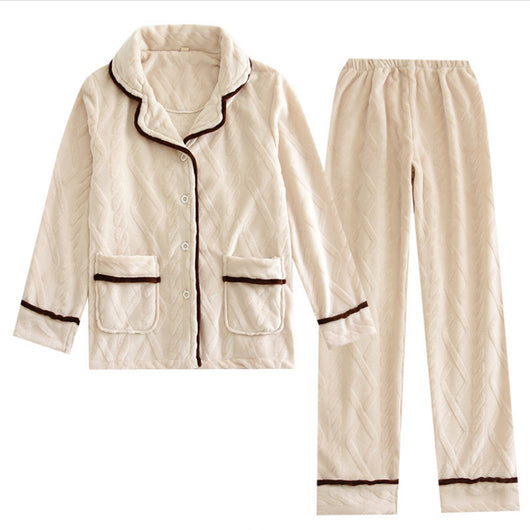 Pijamas de Franela para Parejas Otoño e Invierno - Image 5