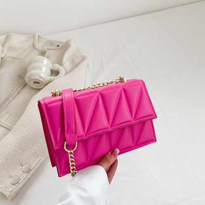 Bolso Bandolera Cuadrado con Cadena - Cartera de Moda Compacta - Image 14