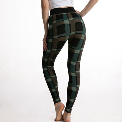 Leggings Jacquard de Cuadros Diosa de Cintura Alta para Mujer - Image 3