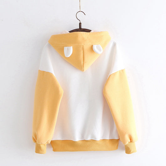 Sudadera con capucha y forro polar bordada de manga larga - Image 4