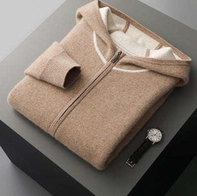 Cardigan Suéter de Punto Suelto con Capucha para Hombre - Image 13