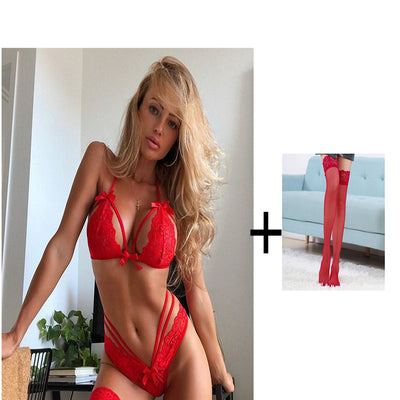 Conjunto de Lencería Sexy con Moño de Encaje - Image 11