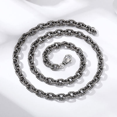 Collar de Plata Esterlina S925 con Patrón de Meteorita para Hombre - Image 7