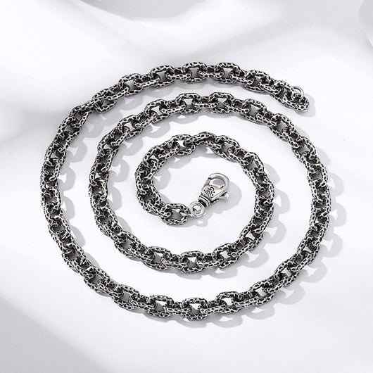 Collar de Plata Esterlina S925 con Patrón de Meteorita para Hombre - Image 7