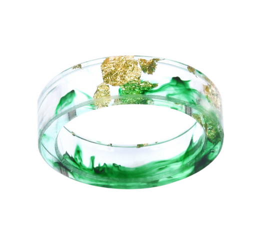 Anillo de Resina con Flores Secas y Laminado Dorado - Joya Artesanal Única - Image 5