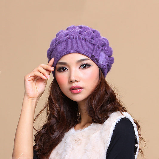 Gorro Invierno Mujer Doble Capa Lana Conejo - Abrigo Cálido y Elegante