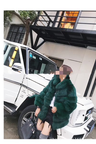 Abrigo de Piel Haining para Mujer - Largo Medio Invierno - Image 4