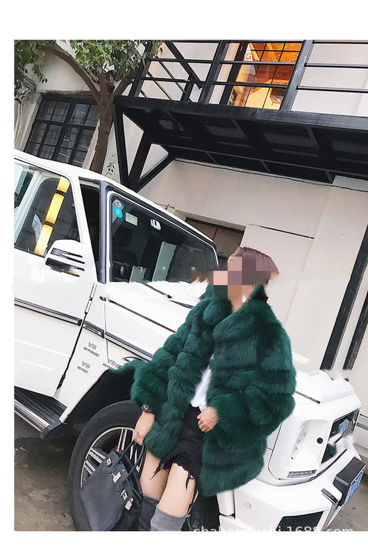 Abrigo de Piel Haining para Mujer - Largo Medio Invierno - Image 4