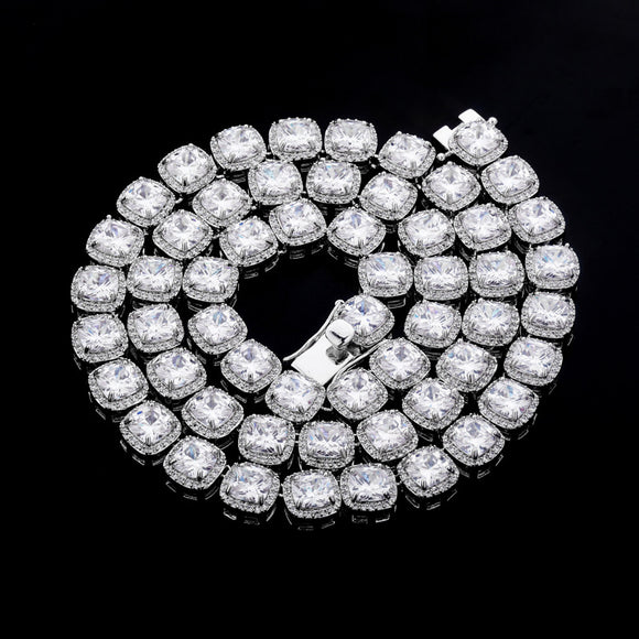 Collar Cuadrado Hip Hop con Circonitas Brillantes