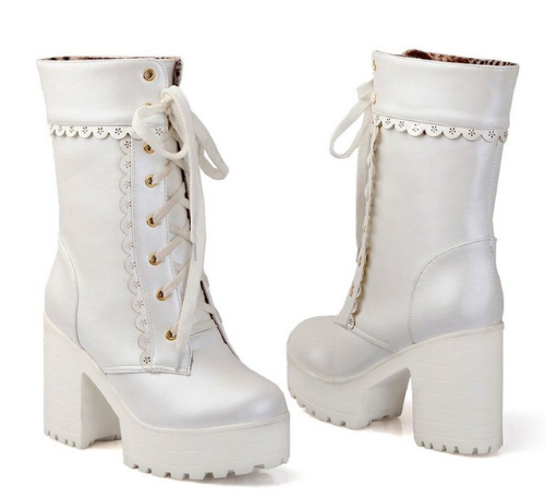 Botas Lolita de Tacón Alto Negras - Estilo Cosplay y Moda Gótica