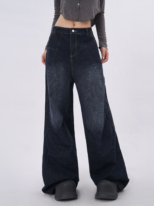 Pantalones Vaqueros Azul Claro Desgastado con Pliegues Laterales - Image 13