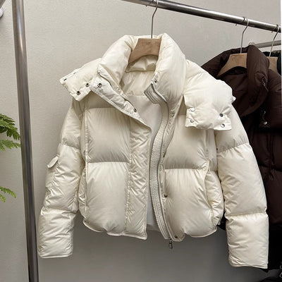 Chaqueta Acolchada Suelta con Capucha para Mujer - Image 4