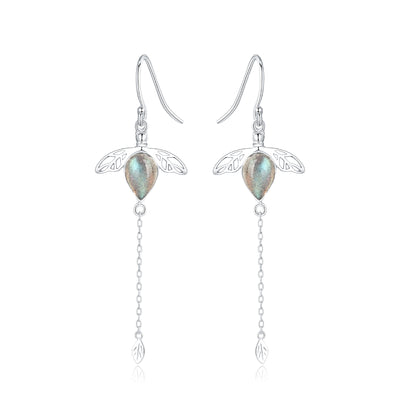 Aretes Piedra Lunar Tremella Versión Coreana para Mujer - Image 3