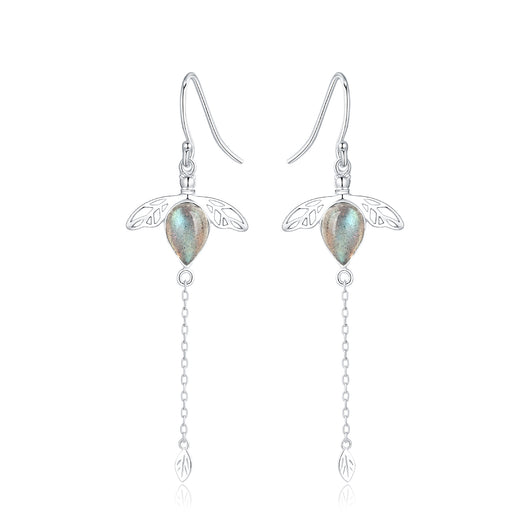 Aretes Piedra Lunar Tremella Versión Coreana para Mujer - Image 3