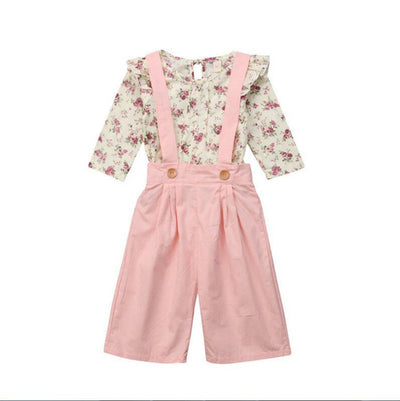 Conjunto de Dos Blusas Infantiles de Manga Larga con Estampado Floral - Image 3