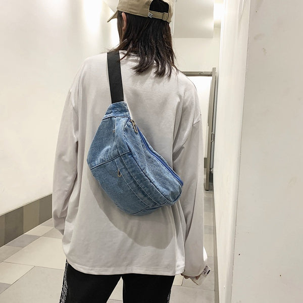 Bolsa de Cintura Denim de Gran Capacidad