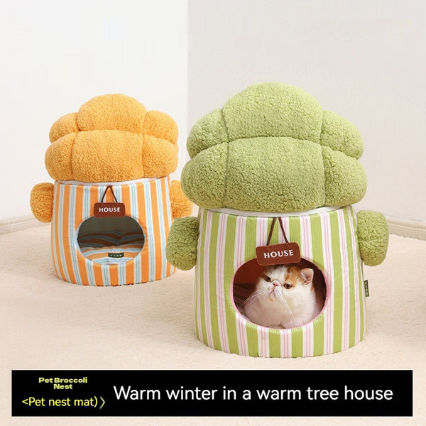 Casa Árbol de Coliflor 3D para Gatos con Cueva Cerrada