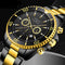 Reloj de Lujo Dorado para Hombre - Acero Inoxidable Resistente al Agua con Esfera Luminosa