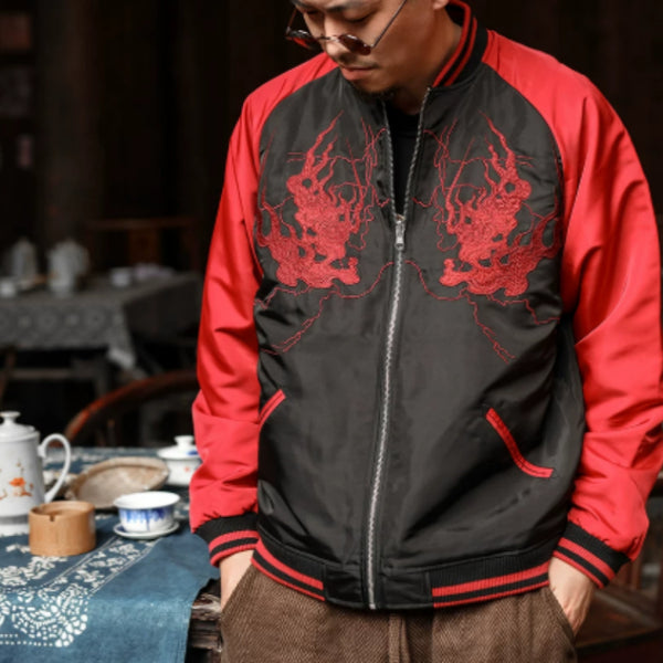 Chaqueta Reversible Yokosuka Bordada para Hombre - Estilo Versátil