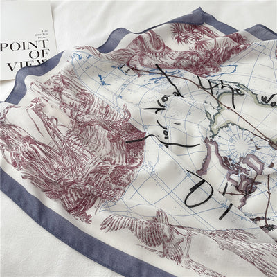 Bufanda Étnica de Algodón y Lino - Chal Largo Estilo Nacional con Patrón de Mapa - Image 6
