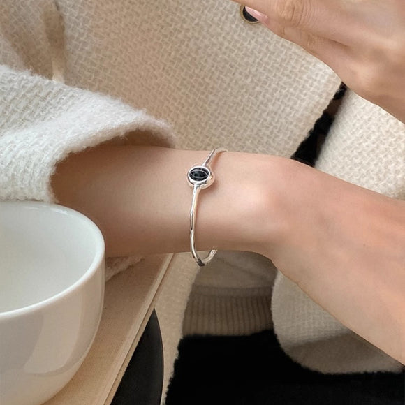 Pulseira de Água-Marinha Elegante com Efeito Frio para Mulher