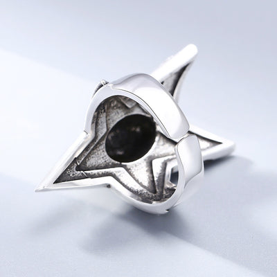 Anillo de Plata Esterlina con Calavera y Estrella de Cinco Puntas para Hombre - Image 3