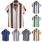 Camisa Casual de Rayas para Hombre - Manga Corta