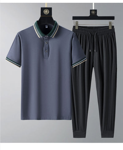 Conjunto de Polo y Pantalón Largo Transpirable de Secado Rápido para Hombre - Image 18