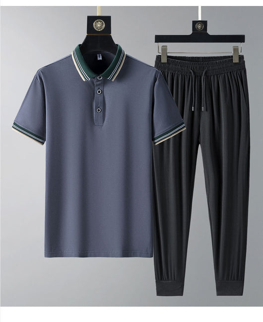 Conjunto de Polo y Pantalón Largo Transpirable de Secado Rápido para Hombre - Image 18