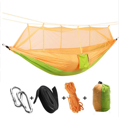 Hamaca Camping Doble con Red Antimosquitos - Paracaídas Portátil Verde Militar - Image 45