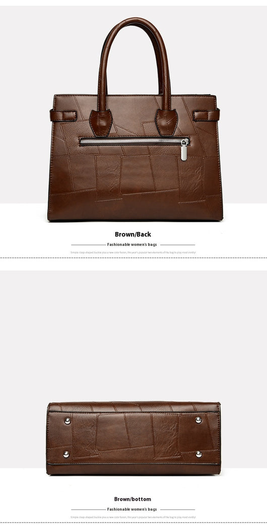 Bolsa Bandolera de Un Solo Hombro en Color Sólido con Cierre - Image 9