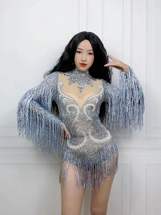 Jumpsuit Elegante para Mujer con Detalles de Perlas y Borlas - Image 13