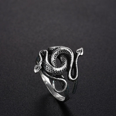 Anillo de Plata Tailandesa con Diseño de Serpiente Personalizado para Hombre
