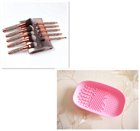 Set de 10 Brochas de Maquillaje con Cristales de Diamante - Image 6