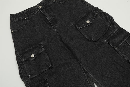 Pantalones Cargo Jeans con Múltiples Bolsillos Estilo Americano para Hombre - Image 11