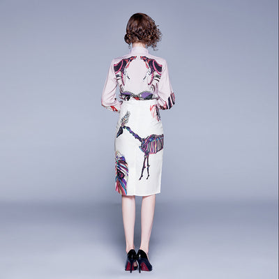Conjunto de Falda y Blusa Estampada para Mujer - Diseño Elegante - Image 2